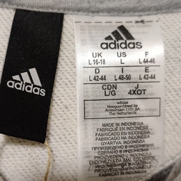 NEW Adidas Light Grey Hoodie - Picture 6 of 8